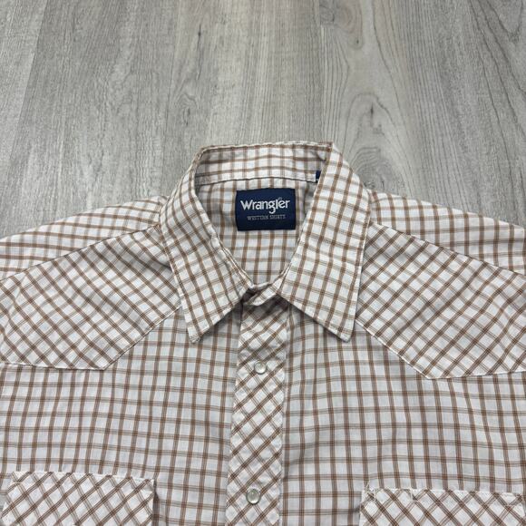 Vintage Wrangler Western Shirt Men's XL Pearl Snap 80s Cowboy Rodeo Short Sleeve - Picture 1 of 8